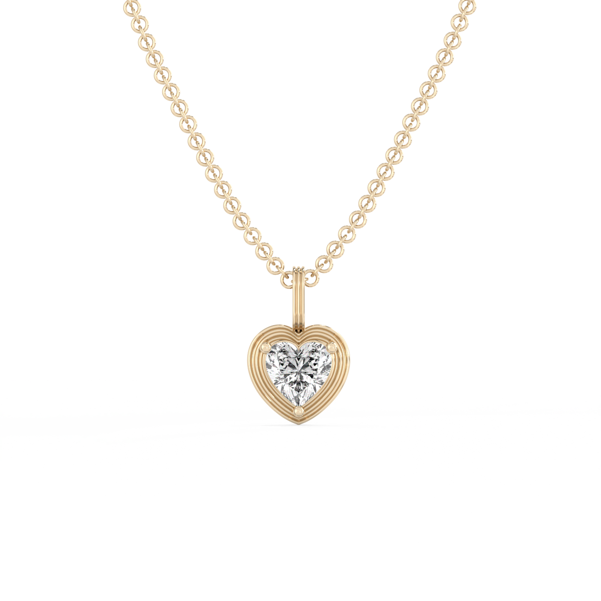 Heart Lab-grown Diamond Pendant - 14K Yellow Gold (0.55 ct.)