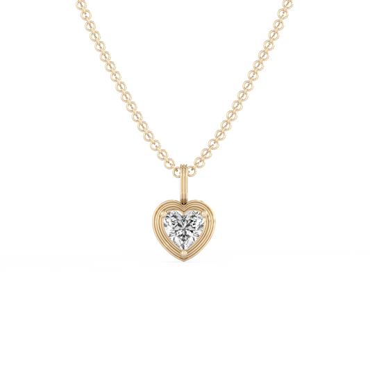 Heart Lab-grown Diamond Pendant - 14K Yellow Gold (0.55 ct.)