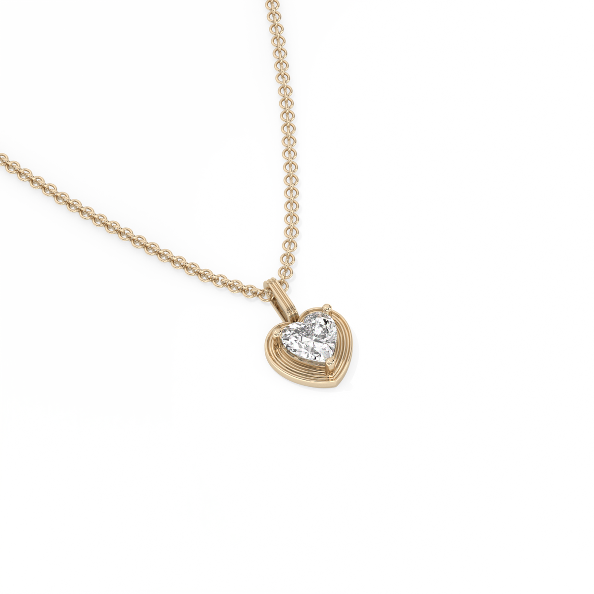 Heart Lab-grown Diamond Pendant - 14K Yellow Gold (0.55 ct.)