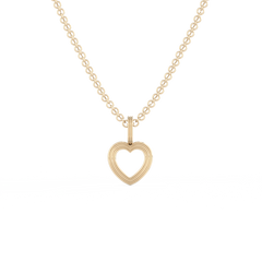 Open Heart Pendant - 14K Yellow Gold
