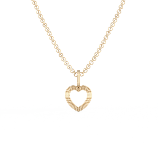 Open Heart Pendant - 14K Yellow Gold