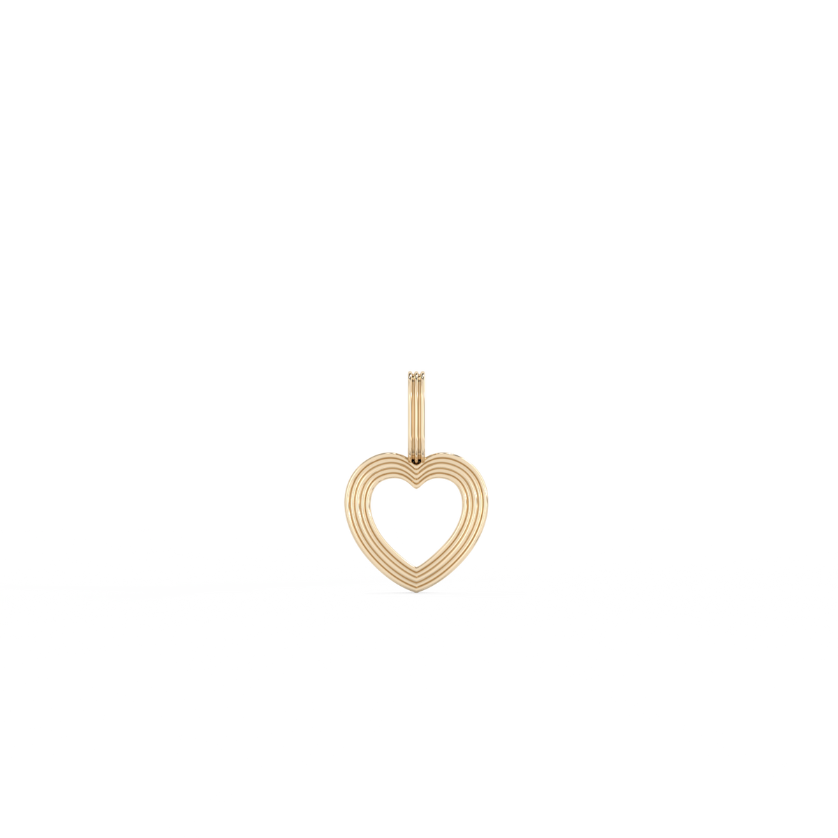 Open Heart Pendant - 14K Yellow Gold