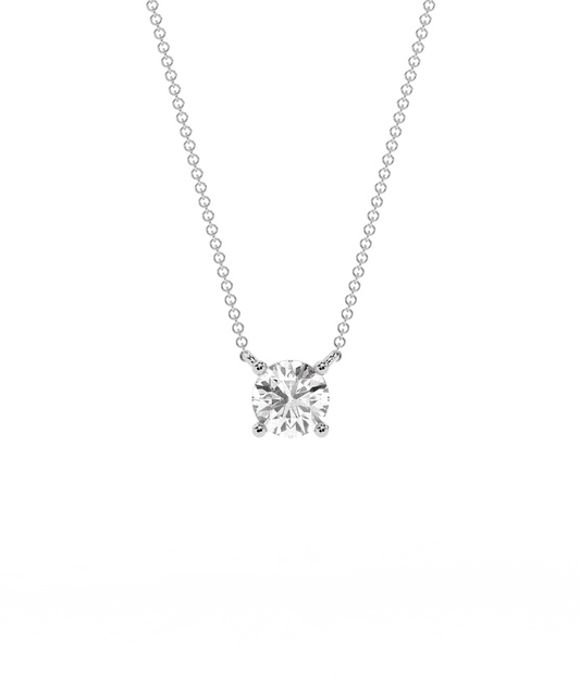 Prong Lab-grown Diamond Necklace - 14K White Gold (0.50 ct.)