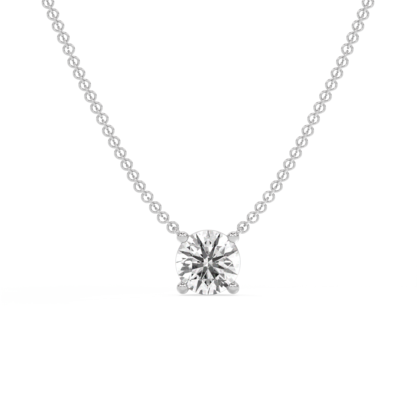 Prong Lab-grown Diamond Necklace - 14K White Gold (1.5 ct.)