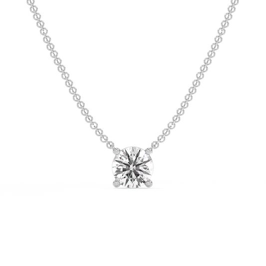 Prong Lab-grown Diamond Necklace - 14K White Gold (1.5 ct.)
