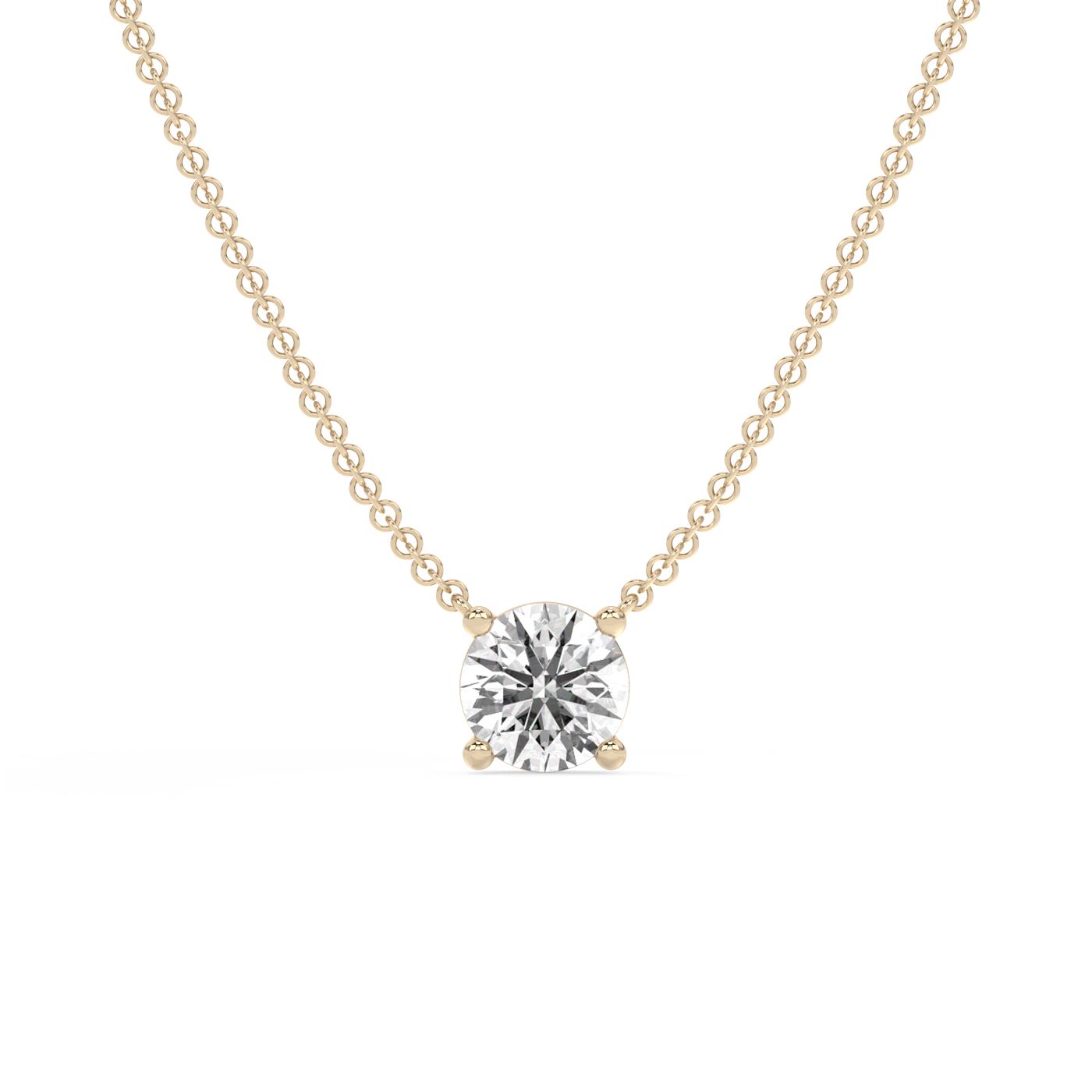 Prong Diamond Necklace - 14K Yellow Gold (1.5 ct.)