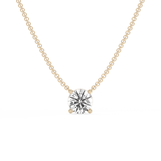 Prong Lab-grown Diamond Necklace - 14K Yellow Gold (1.5 ct.)
