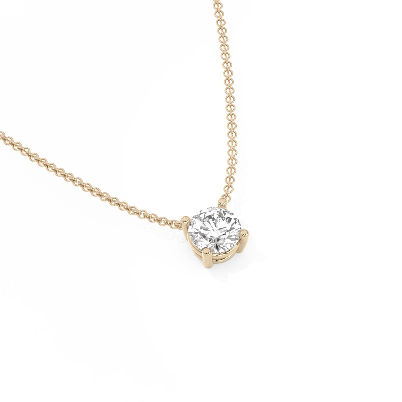 Prong Diamond Necklace - 14K Yellow Gold (1.5 ct.)