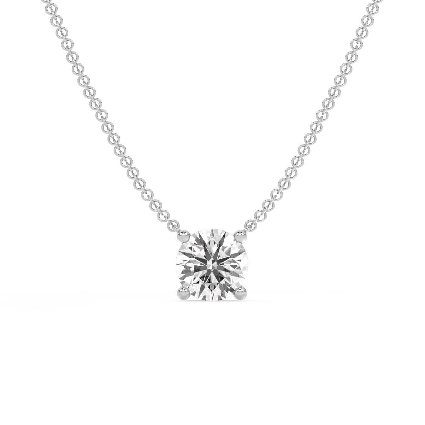 Prong Lab-grown Diamond Necklace - 14K White Gold (2 ct.)