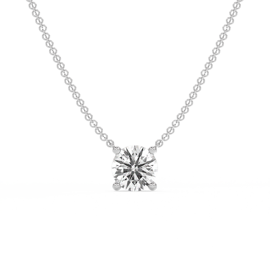 Prong Lab-grown Diamond Necklace - 14K White Gold (2 ct.)