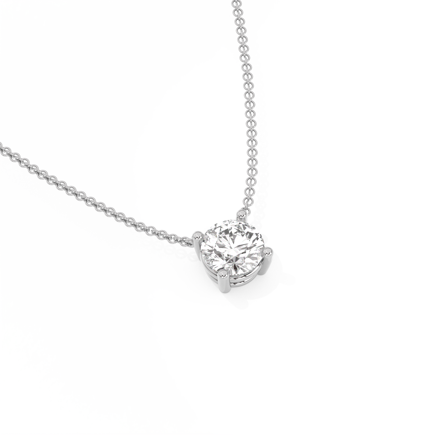 Prong Lab-grown Diamond Necklace - 14K White Gold (2 ct.)