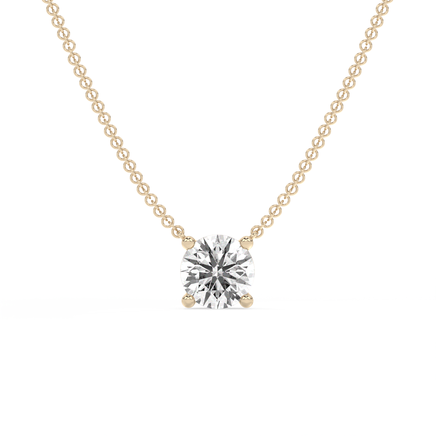 Prong Lab-grown Diamond Necklace - 14K Yellow Gold (2 ct.)