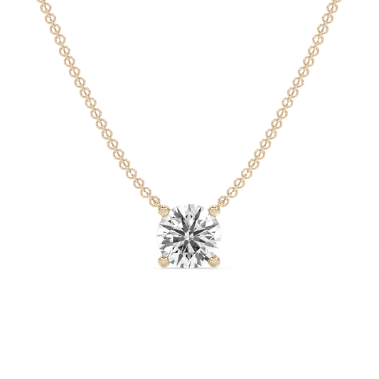 Prong Lab-grown Diamond Necklace - 14K Yellow Gold (2 ct.)