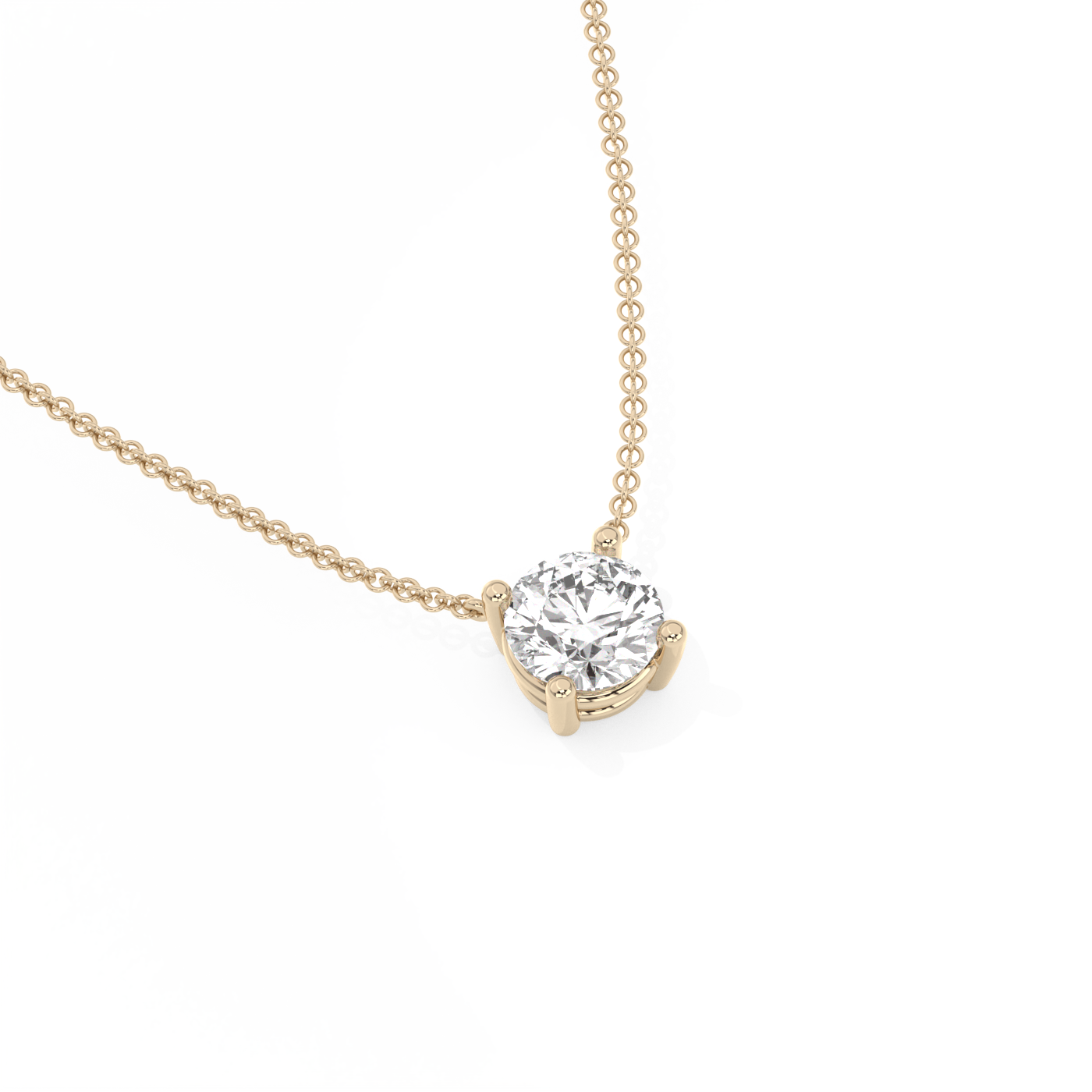Prong Lab-grown Diamond Necklace - 14K Yellow Gold (2 ct.)