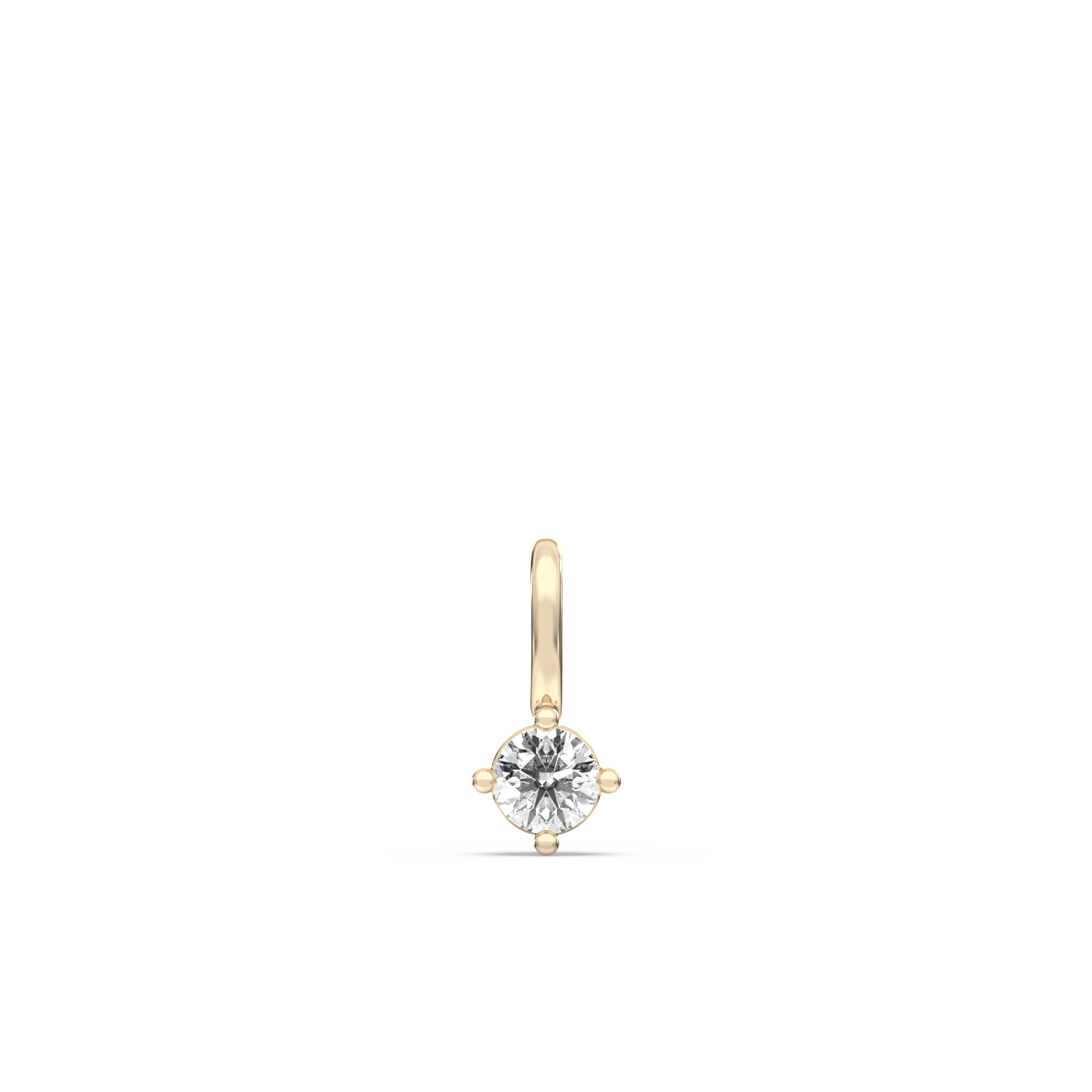 Solitaire Lab-grown Diamond Pendant - 14K Yellow Gold (0.10 ct.)