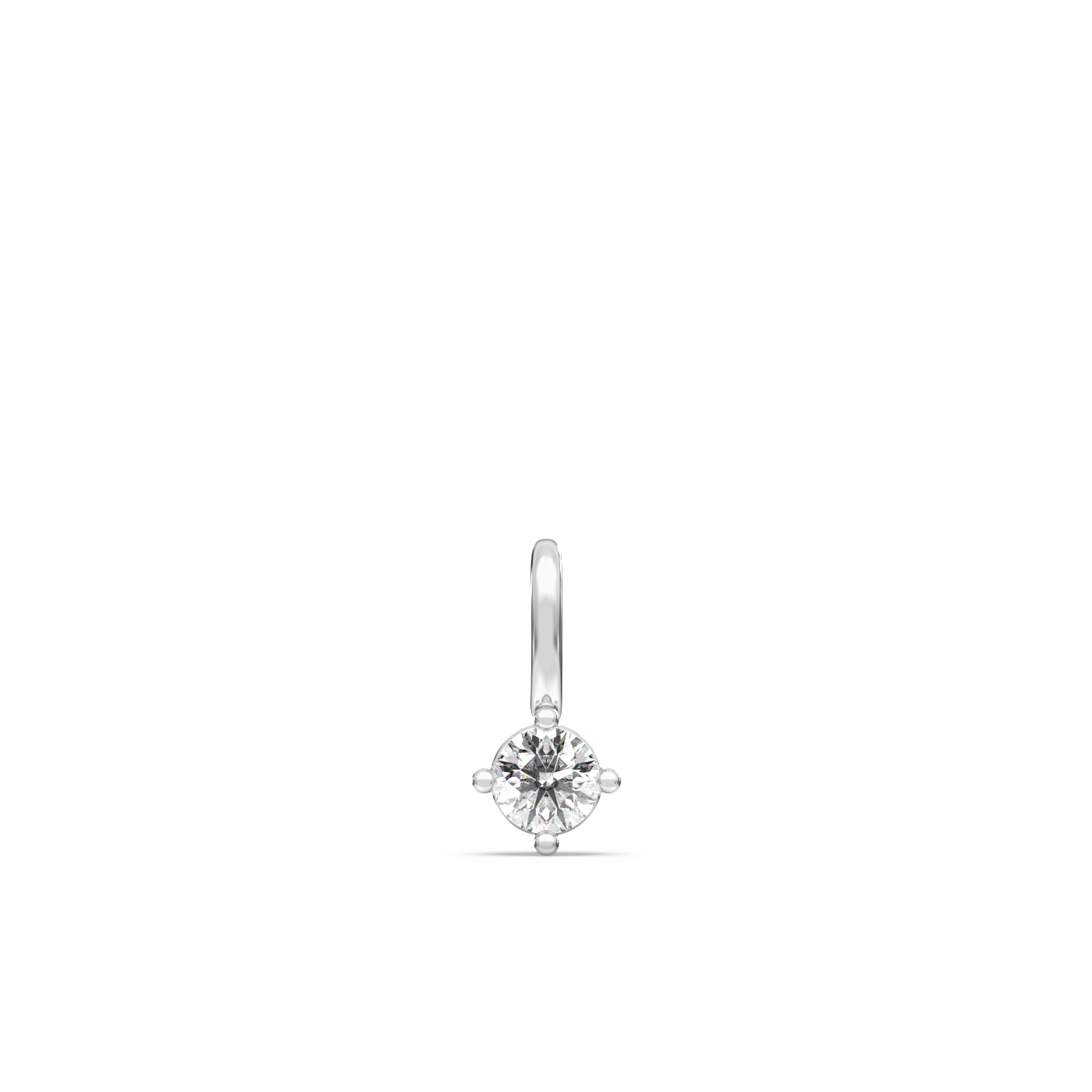 Solitaire Diamond Pendant - 14K White Gold (0.10 ct.)