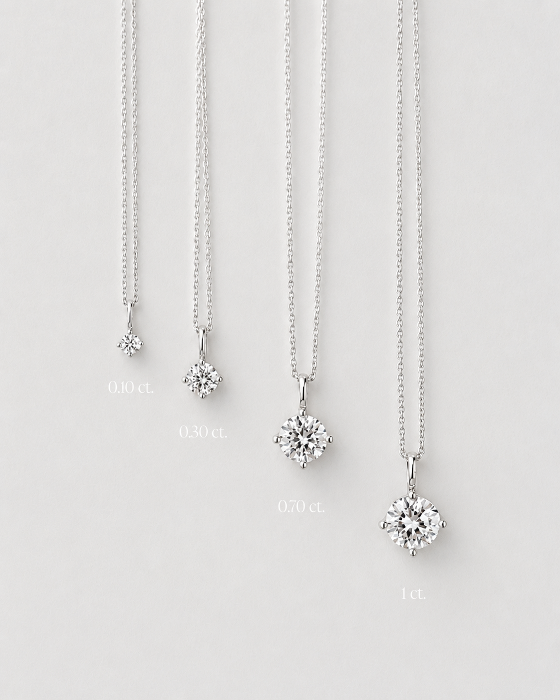 Solitaire Diamond Pendant - 14K White Gold (0.10 ct.)