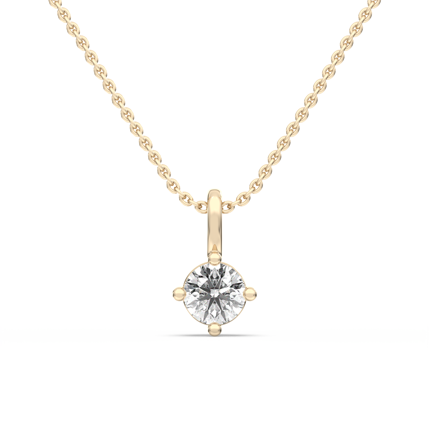 Solitaire Lab-grown Diamond Pendant - 14K Yellow Gold (0.30 ct.)