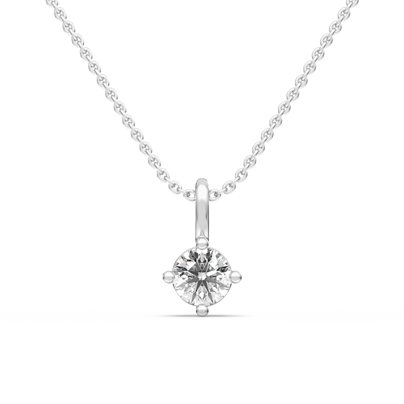 Solitaire Diamond Pendant - 14K White Gold (0.30 ct.)
