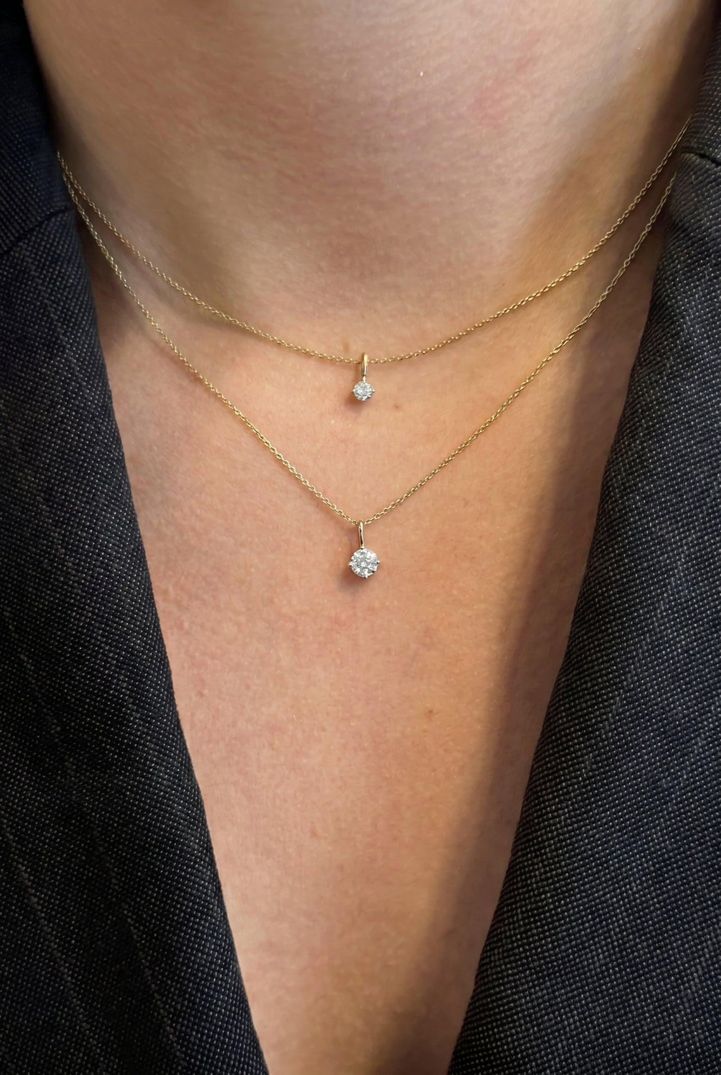 Solitaire Lab-grown Diamond Pendant - 14K Yellow Gold (0.10 ct.)