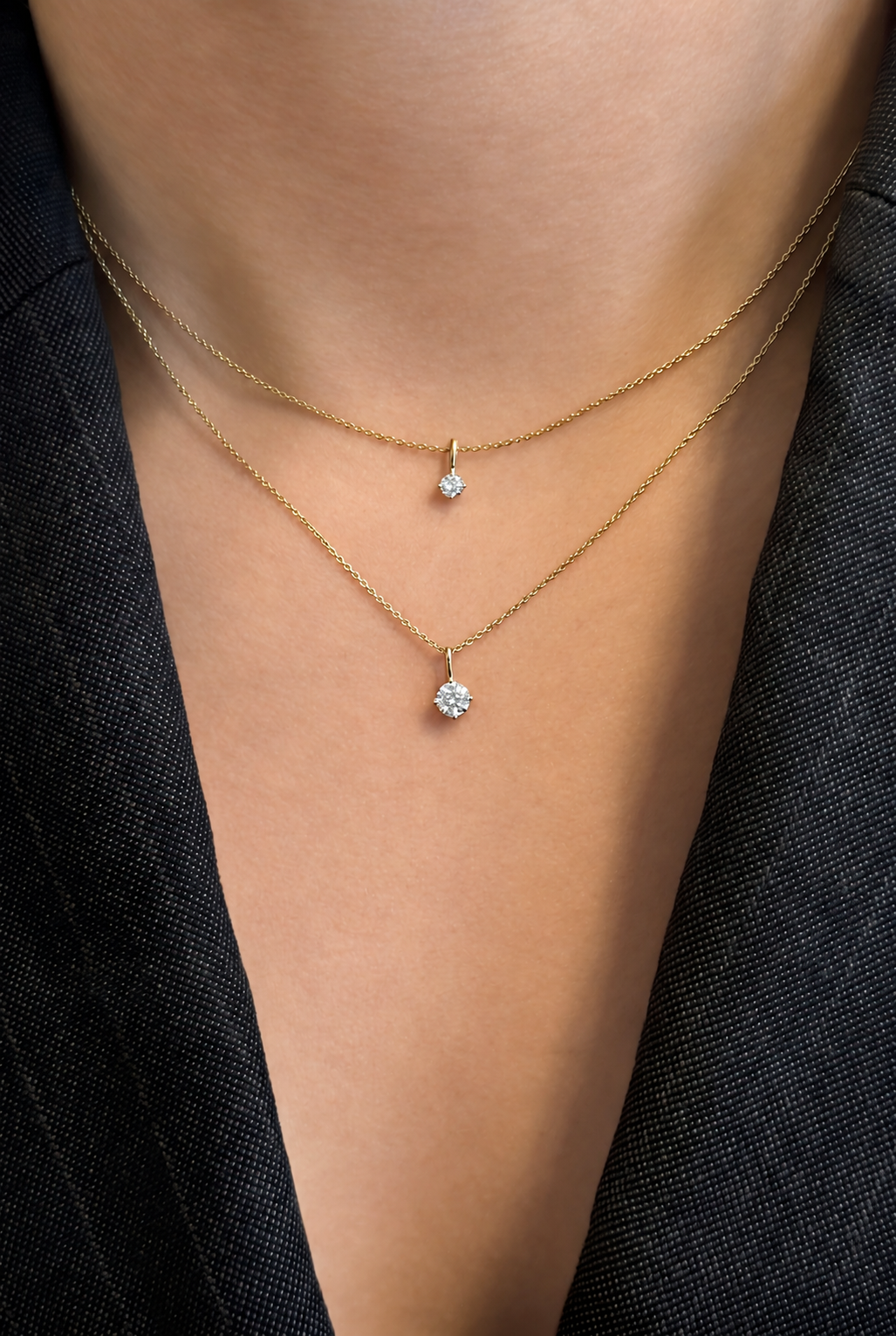 Solitaire Lab-grown Diamond Pendant - 14K Yellow Gold (0.30 ct.)