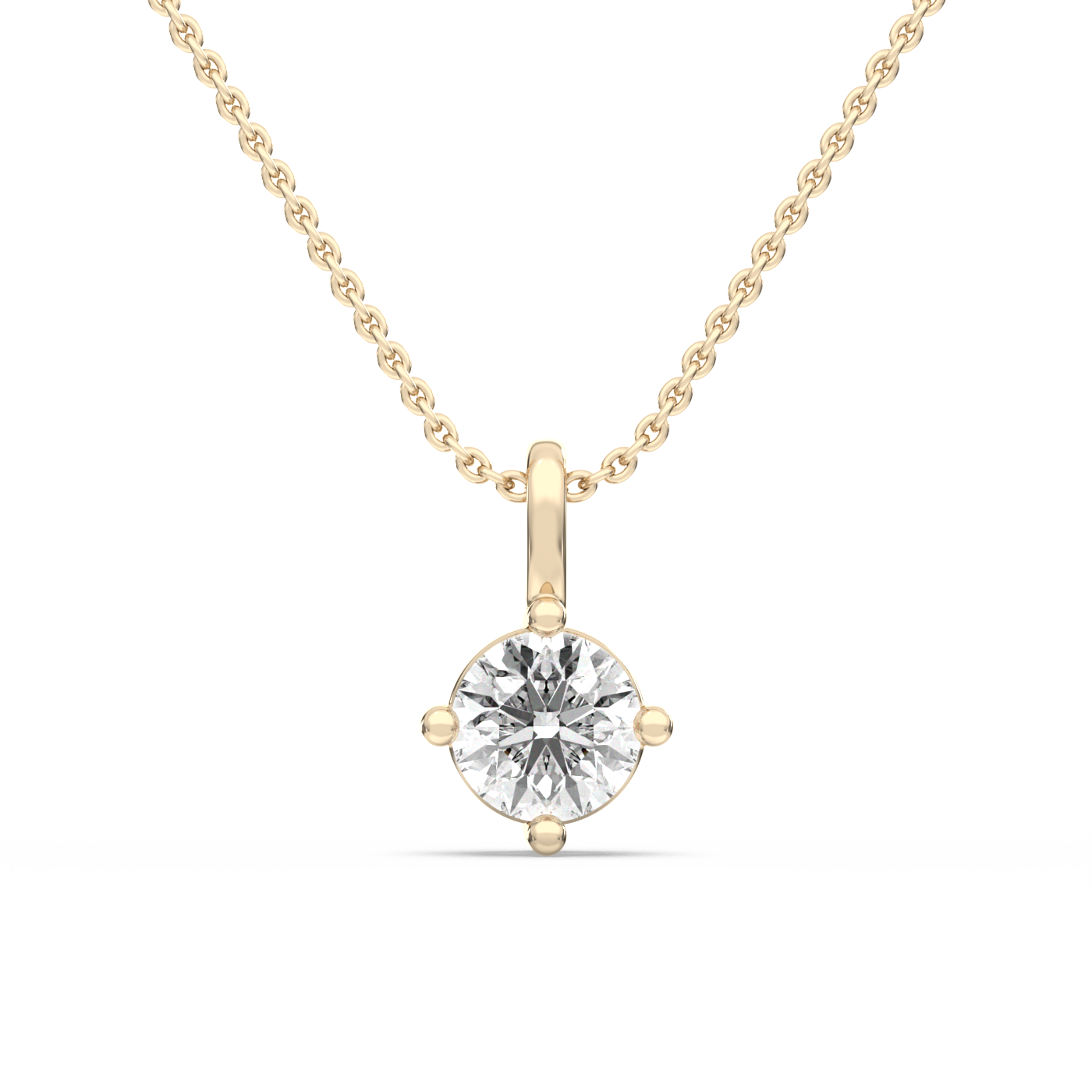 Solitaire Lab-grown Diamond Pendant - 14K Yellow Gold (0.50 ct.)