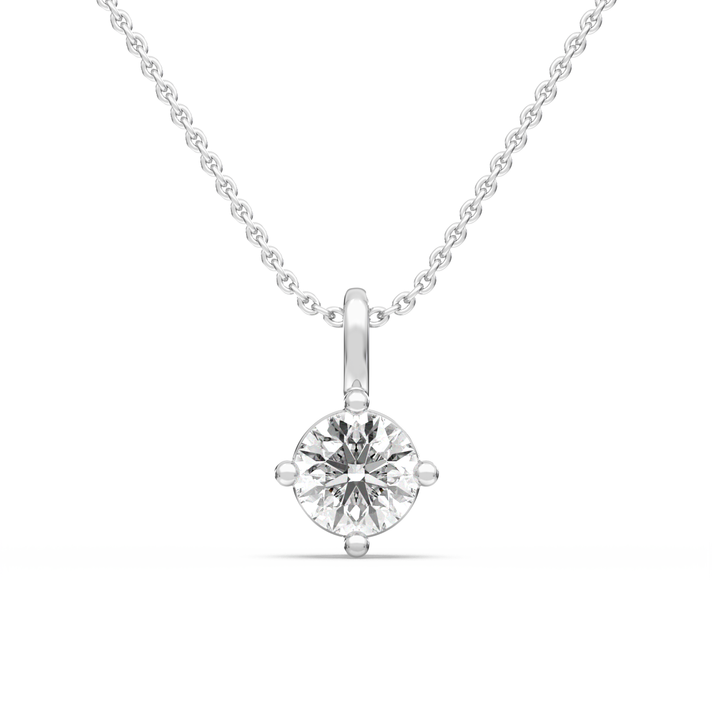 Solitaire Diamond Pendant - 14K White Gold (0.50 ct.)