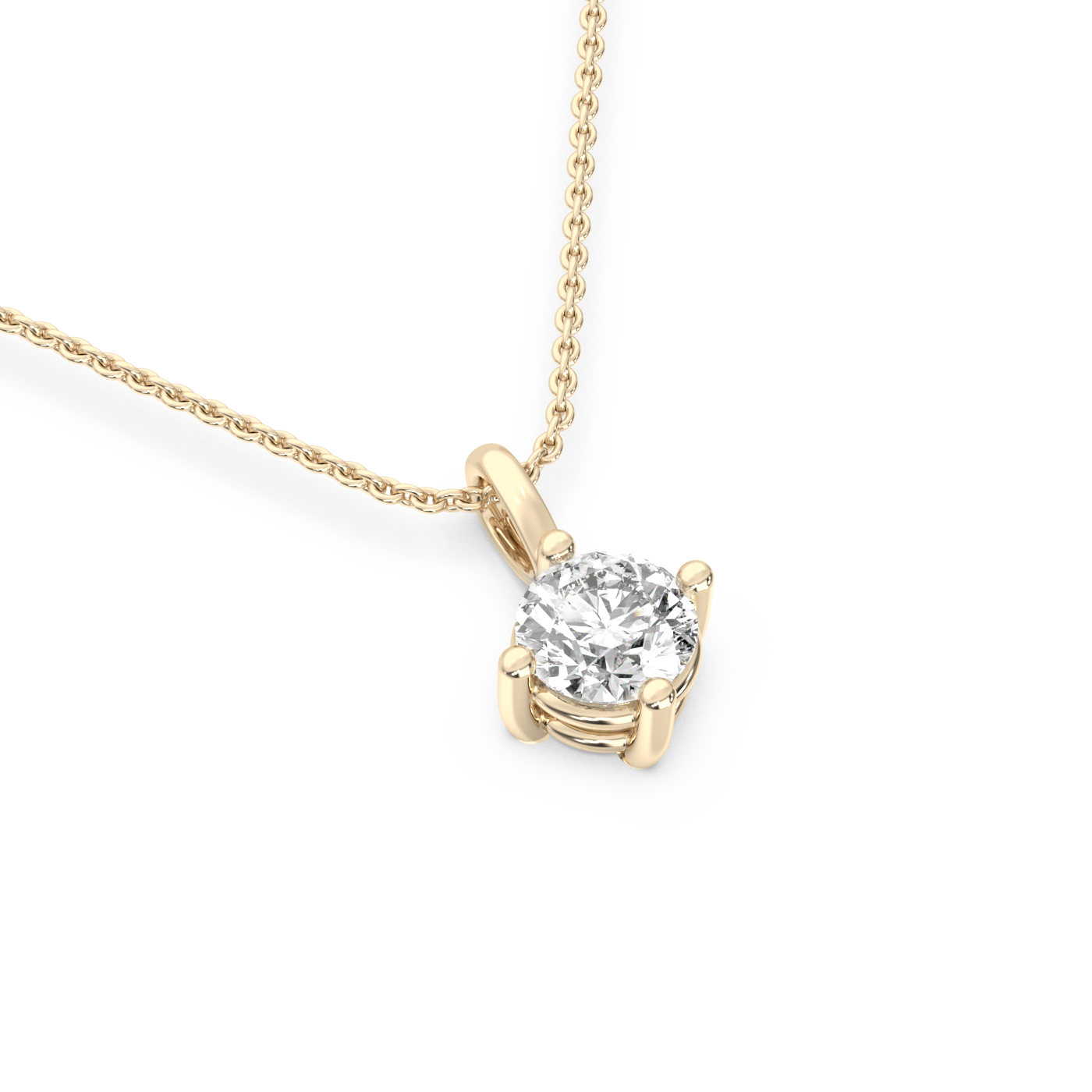 Solitaire Lab-grown Diamond Pendant - 14K Yellow Gold (0.50 ct.)