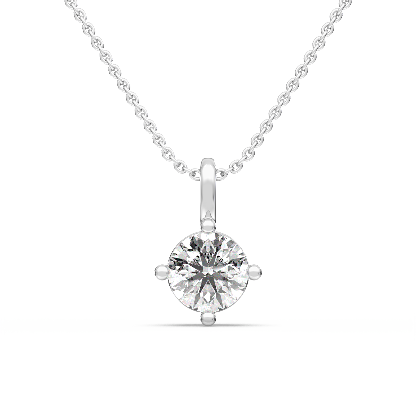 Solitaire Diamond Pendant - 14K White Gold (0.70 ct.)