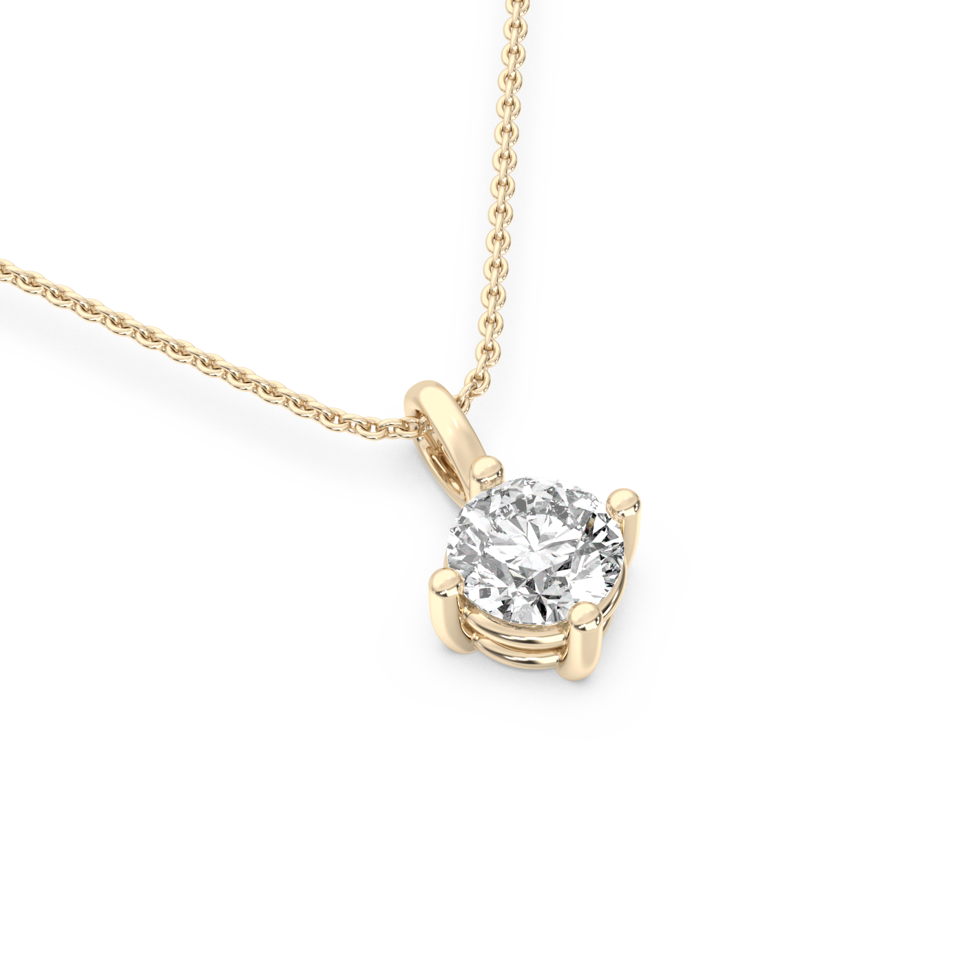 Solitaire Lab-grown Diamond Pendant - 14K Yellow Gold (0.70 ct.)