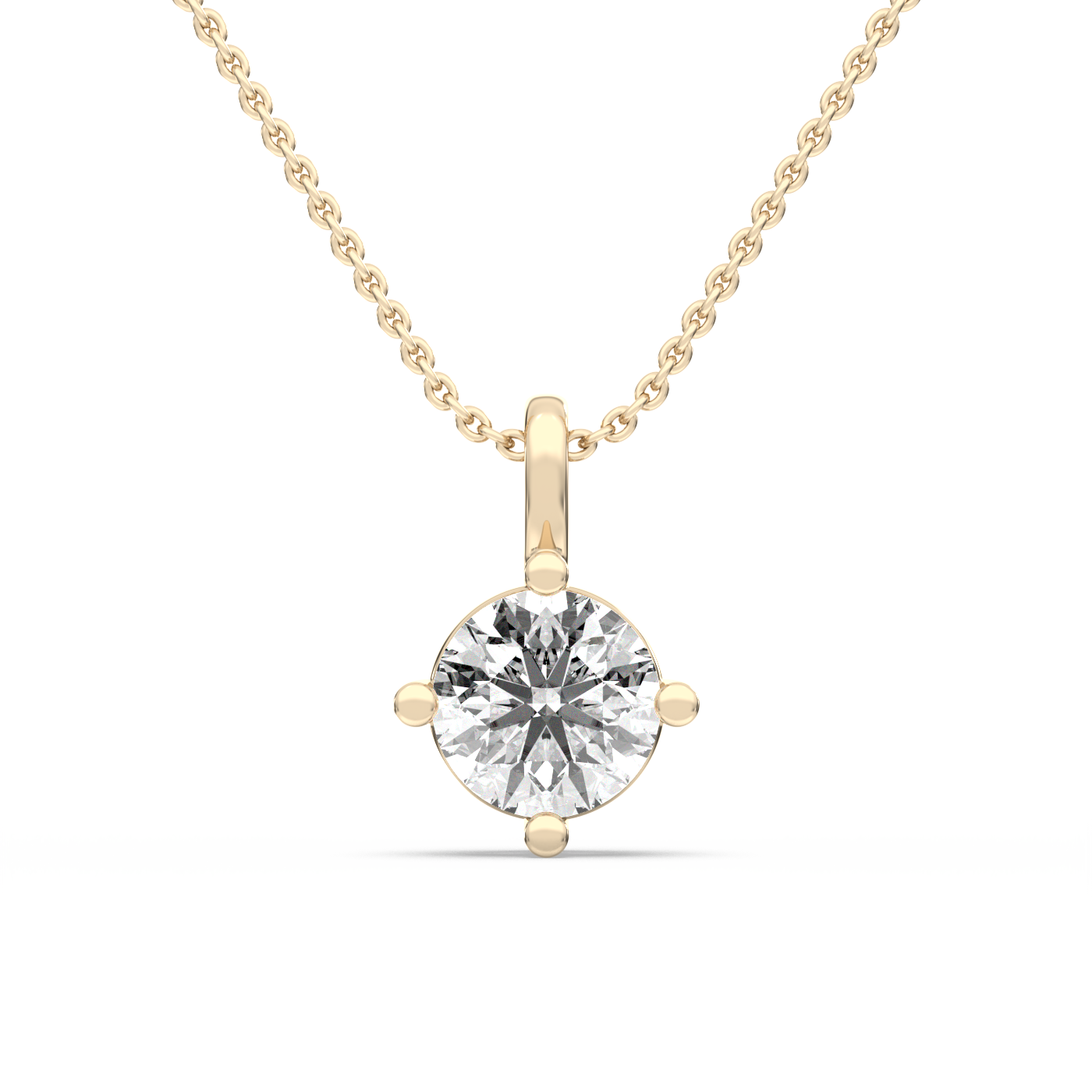 Solitaire Lab-grown Diamond Pendant - 14K Yellow Gold (1 ct.)