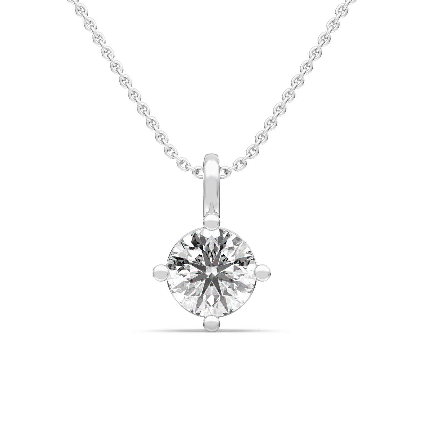 Solitaire Diamond Pendant - 14K White Gold (1 ct.)