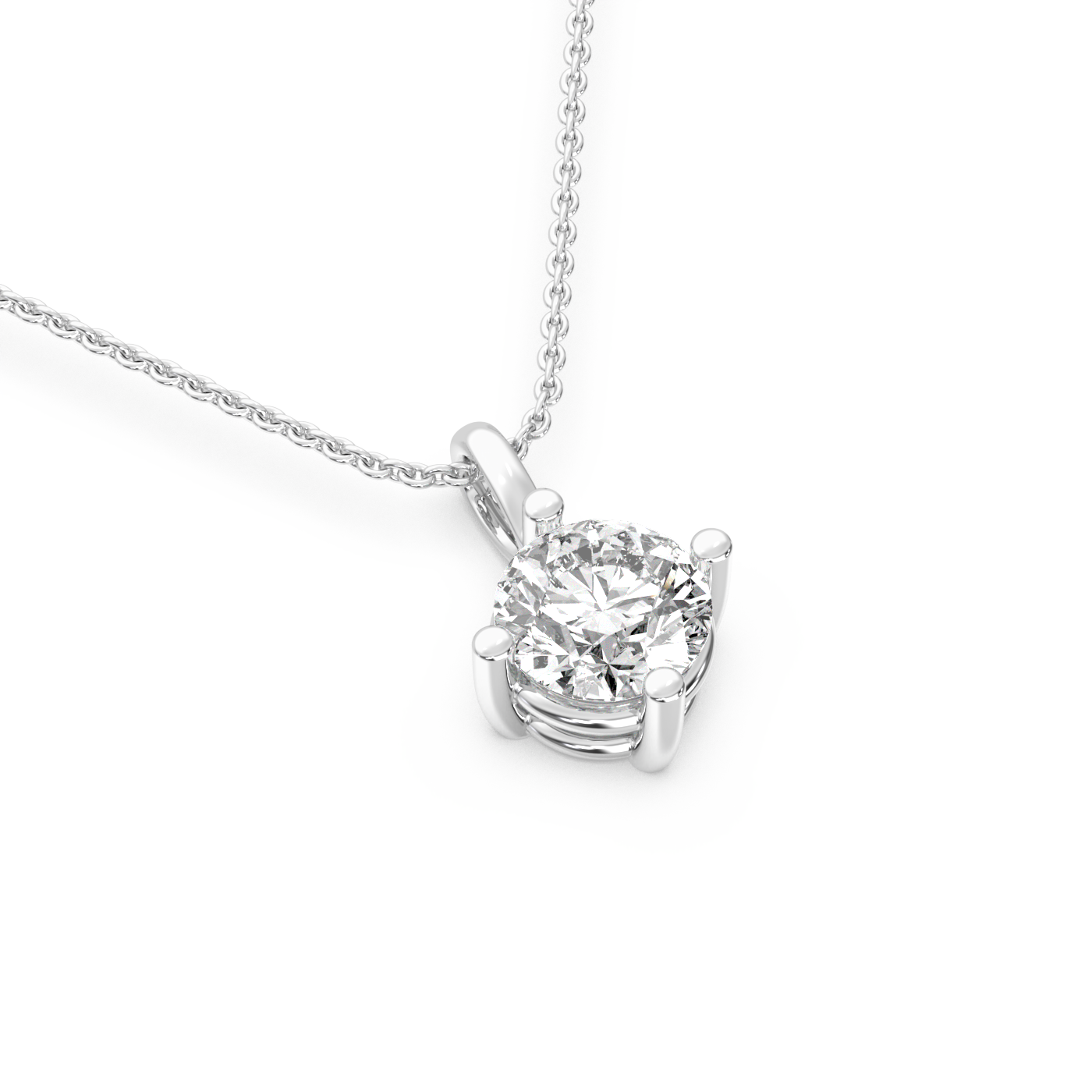 Solitaire Diamond Pendant - 14K White Gold (1 ct.)