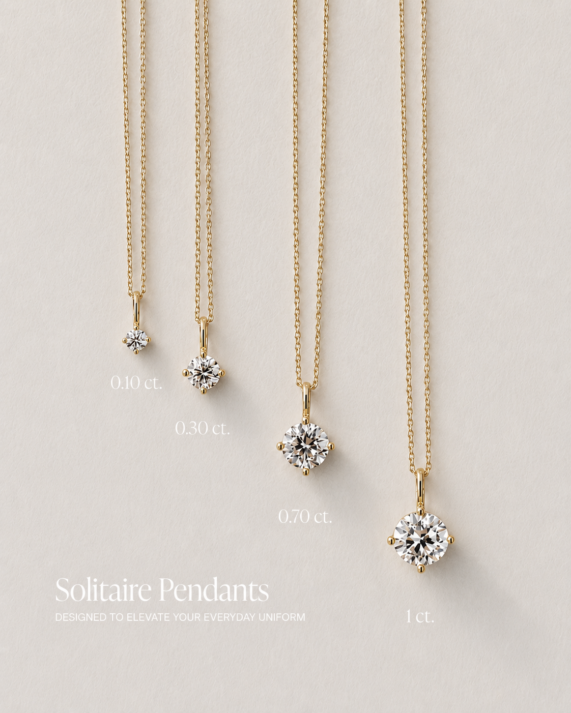 Solitaire Lab-grown Diamond Pendant - 14K Yellow Gold (0.10 ct.)