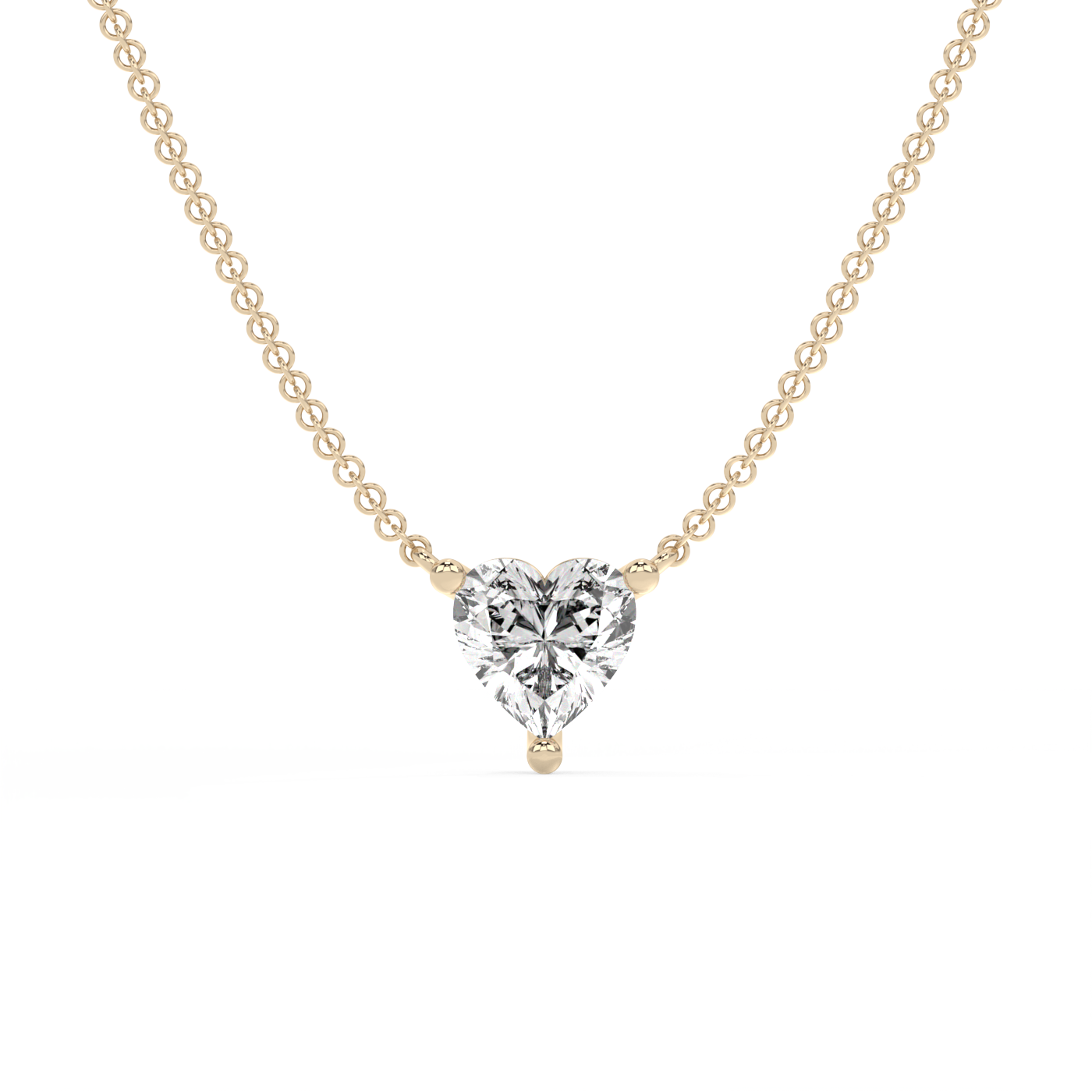 Heart-Cut Diamond Necklace - 14K Yellow Gold (2 ct.)