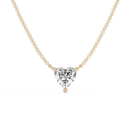 Heart-Cut Lab-grown Diamond Necklace - 14K Yellow Gold (2 ct.)