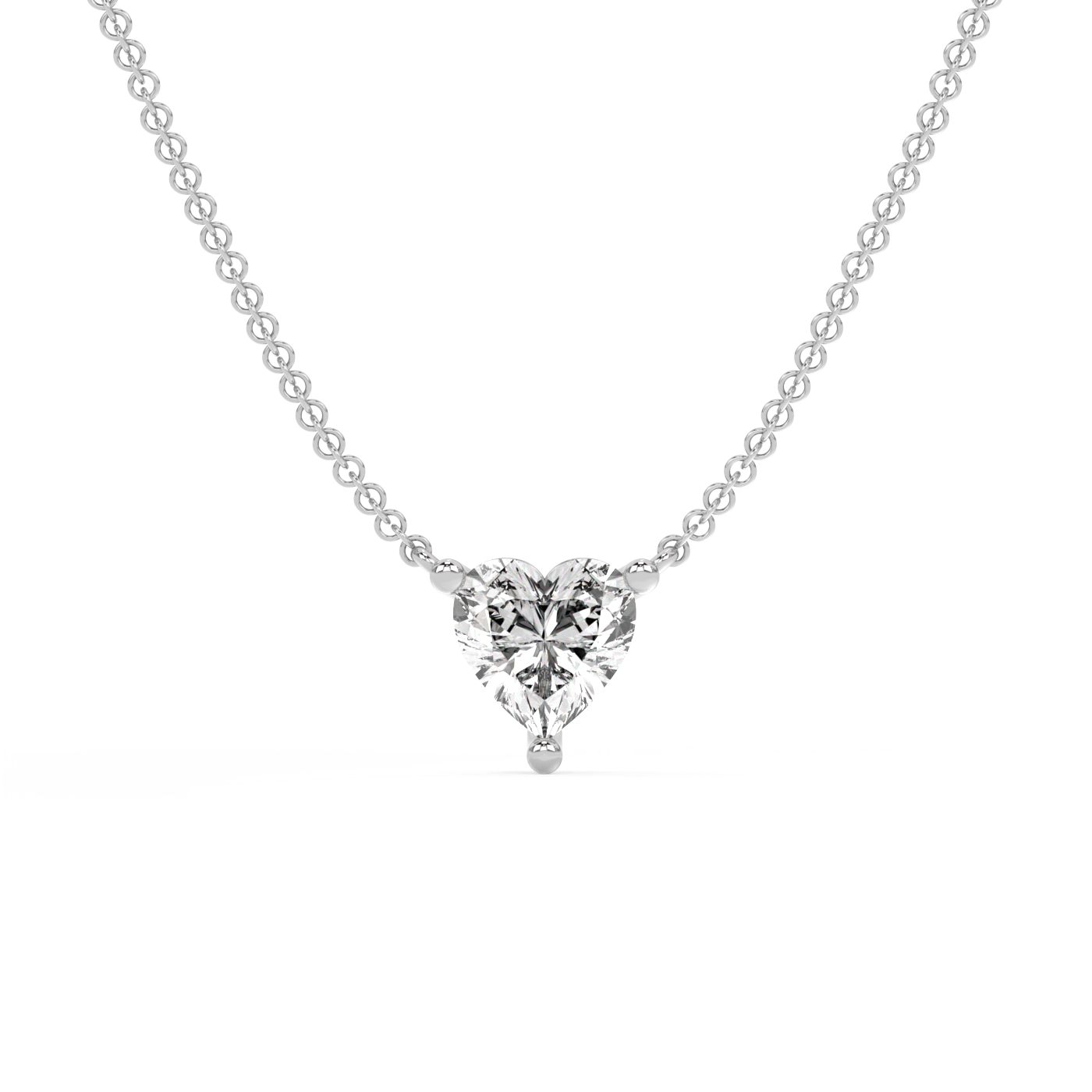 Heart-Cut Lab-grown Diamond Necklace - 14K White Gold (2 ct.)