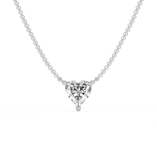Heart-Cut Lab-grown Diamond Necklace - 14K White Gold (2 ct.)