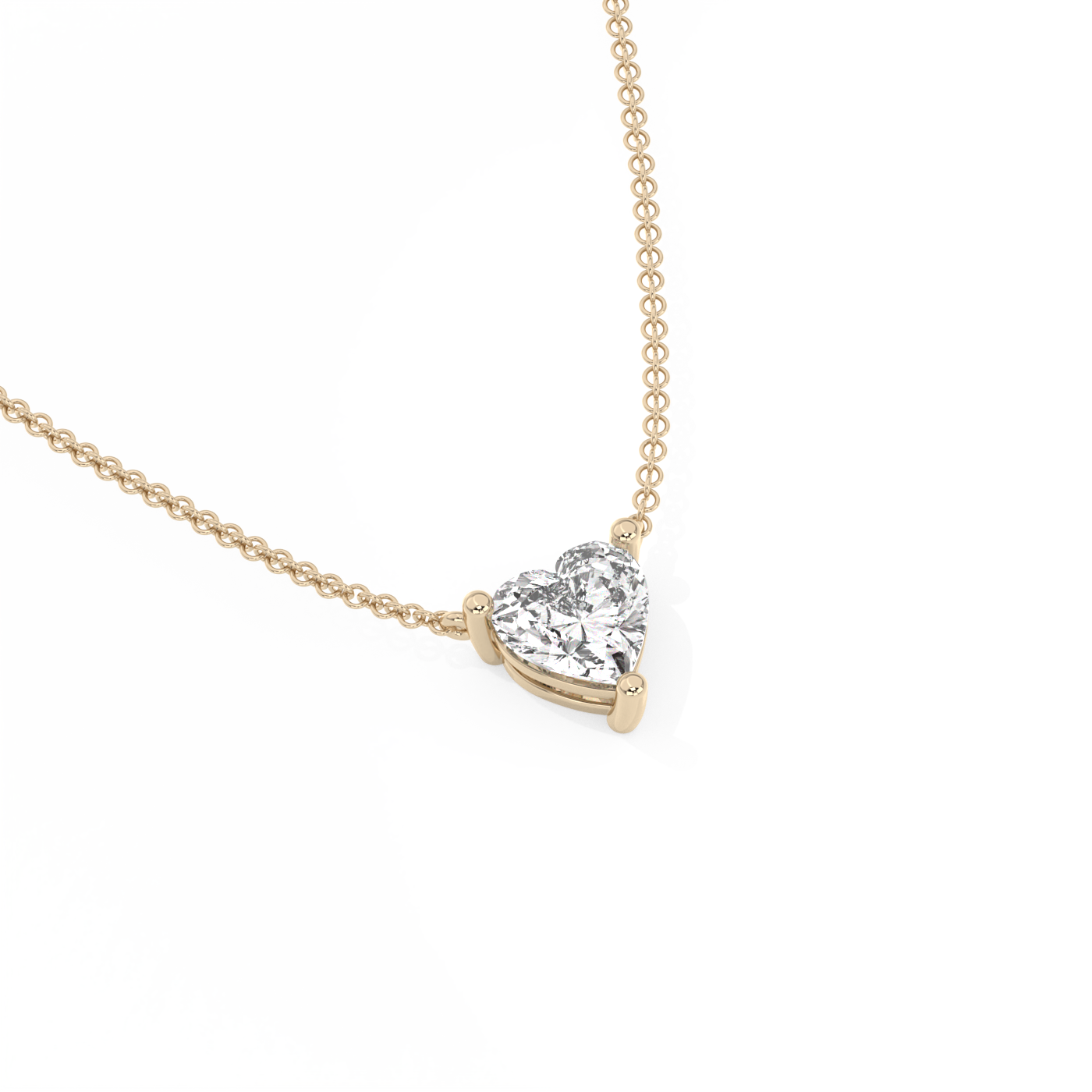 Heart-Cut Diamond Necklace - 14K Yellow Gold (2 ct.)