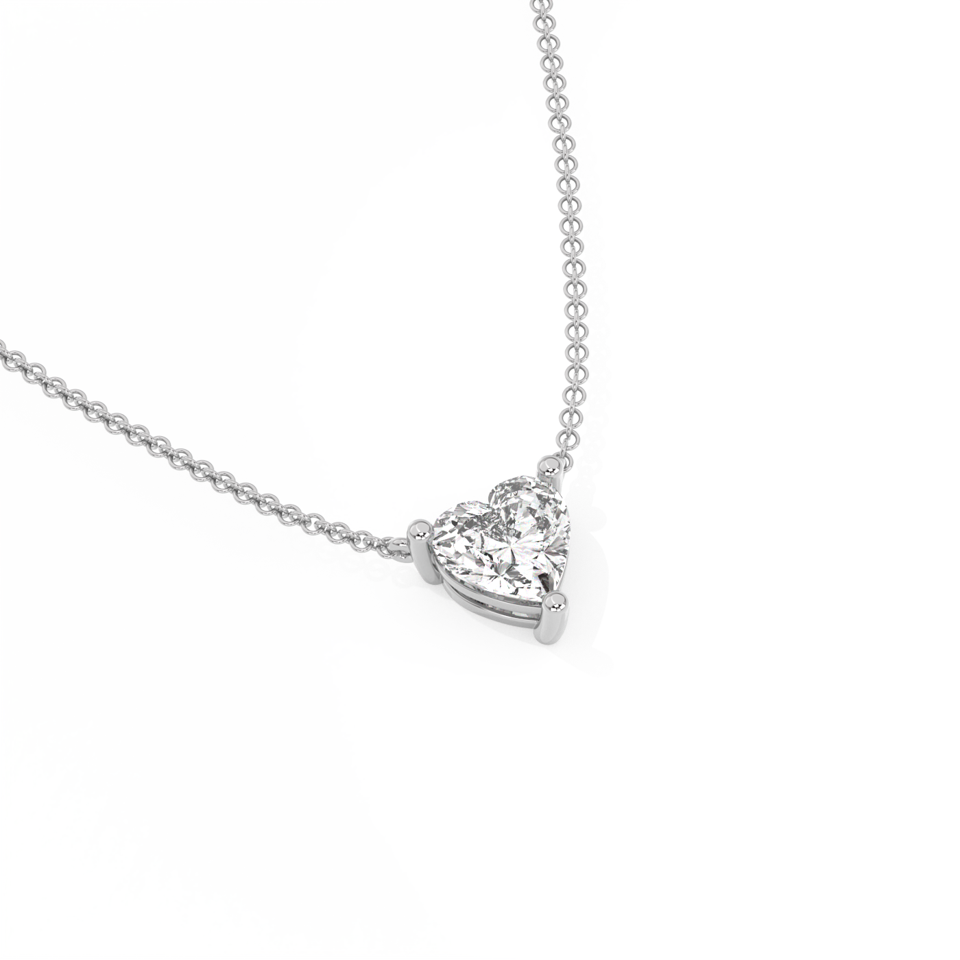 Heart-Cut Lab-grown Diamond Necklace - 14K White Gold (2 ct.)