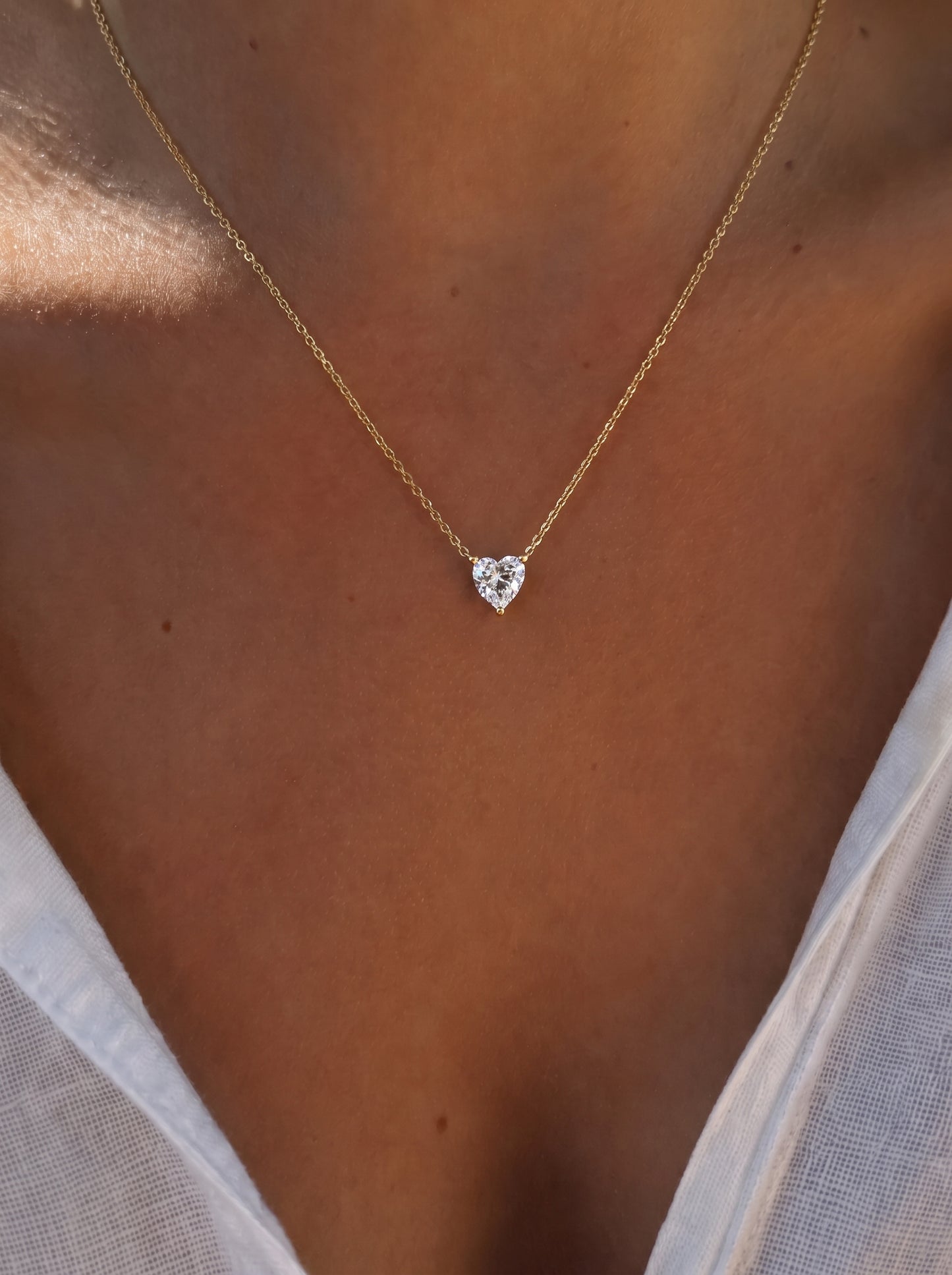 Heart-Cut Diamond Necklace - 14K Yellow Gold (2 ct.)