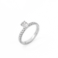 Oval Pavé Solitaire Diamond Ring - 14K White Gold (0.72 ct.)