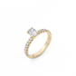Oval Pavé Solitaire Diamond Ring - 14K Yellow Gold (0.72 ct.)