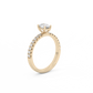 Oval Pavé Solitaire Diamond Ring - 14K Yellow Gold (0.72 ct.)