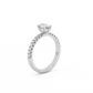 Oval Pavé Solitaire Diamond Ring - 14K White Gold (0.72 ct.)