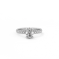 Oval Pavé Solitaire Diamond Ring - 14K White Gold (1.22 ct.)