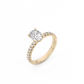 Oval Pavé Solitaire Diamond Ring - 14K Yellow Gold (1.22 ct.)
