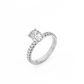 Oval Pavé Solitaire Diamond Ring - 14K White Gold (1.22 ct.)