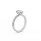 Oval Pavé Solitaire Diamond Ring - 14K White Gold (1.22 ct.)