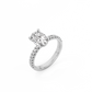 Oval Pavé Solitaire Diamond Ring - 14K White Gold (1.72 ct.)